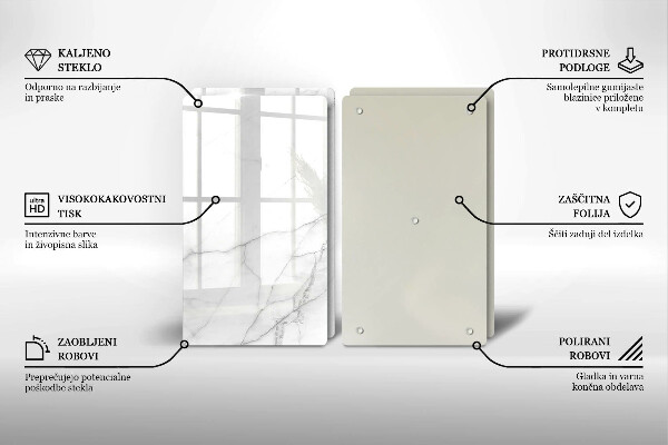 Glass chopping board Marble stone background