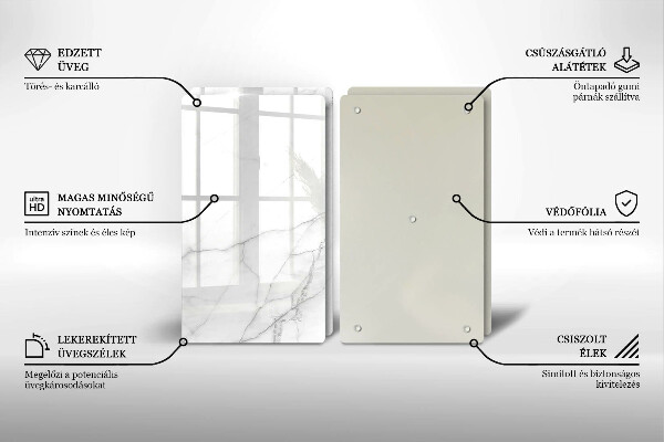 Glass chopping board Marble stone background