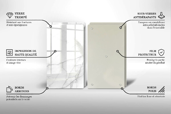 Glass chopping board Marble stone background