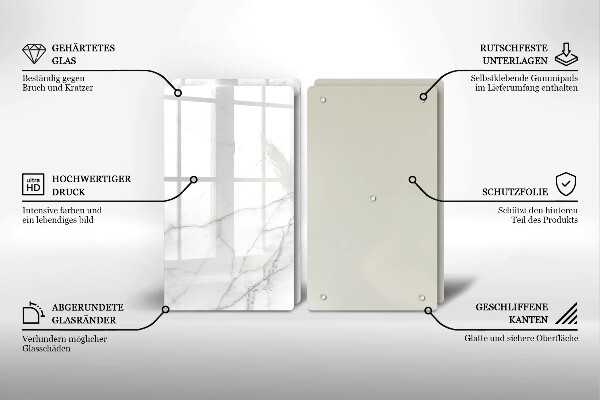 Glass chopping board Marble stone background