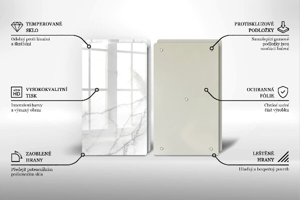 Glass chopping board Marble stone background