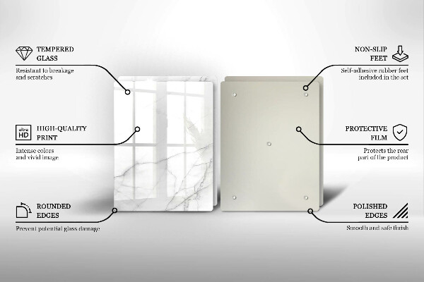 Glass chopping board Marble stone background