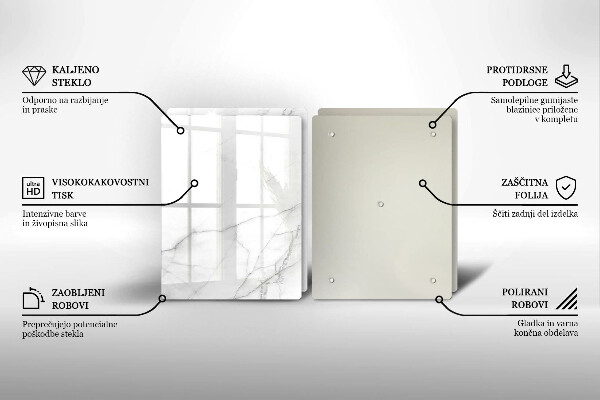 Glass chopping board Marble stone background