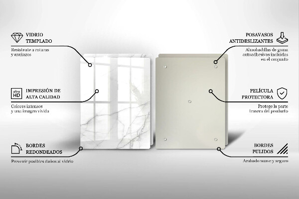 Glass chopping board Marble stone background