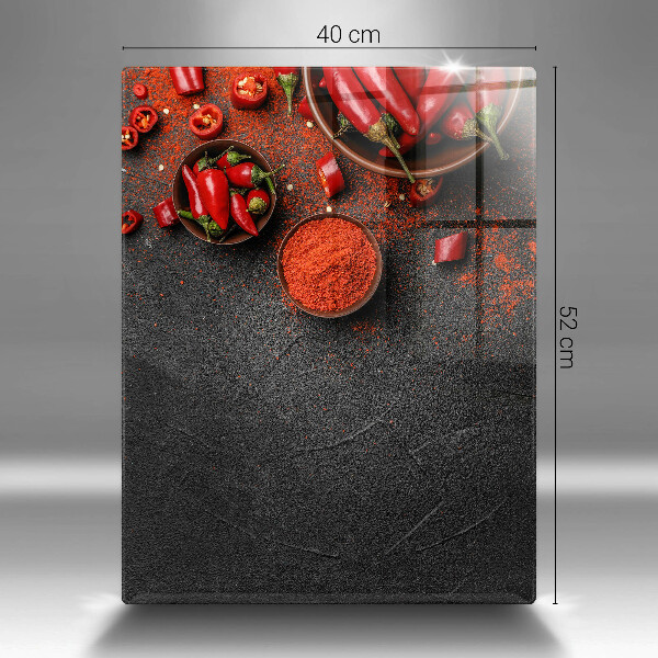 Cutting board Red chili peppers
