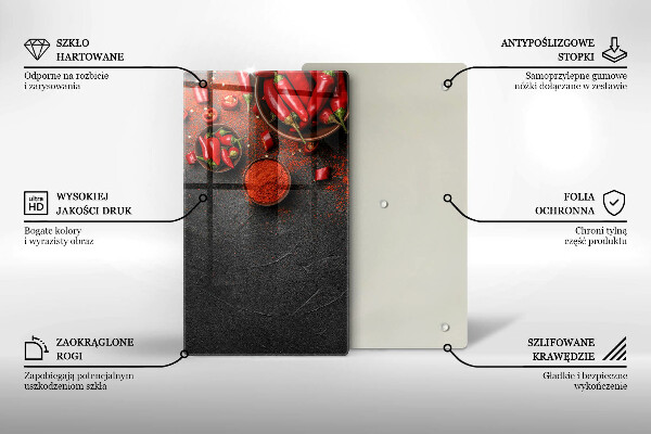 Cutting board Red chili peppers