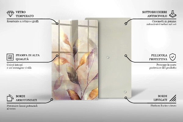 Worktop saver Painted boho leaves