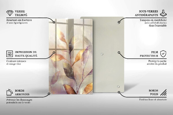 Worktop saver Painted boho leaves