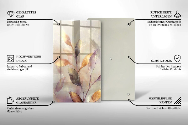 Worktop saver Painted boho leaves