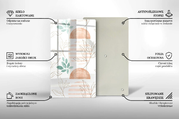 Cutting board Boho pattern leaves