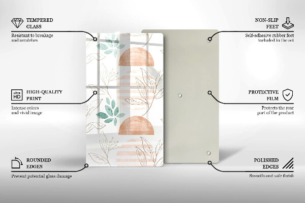 Cutting board Boho pattern leaves