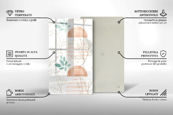 Cutting board Boho pattern leaves