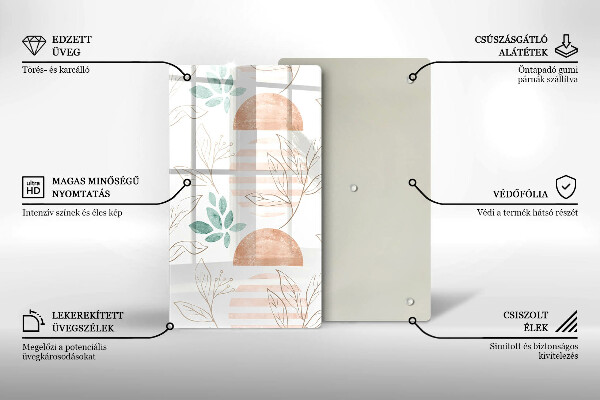 Cutting board Boho pattern leaves