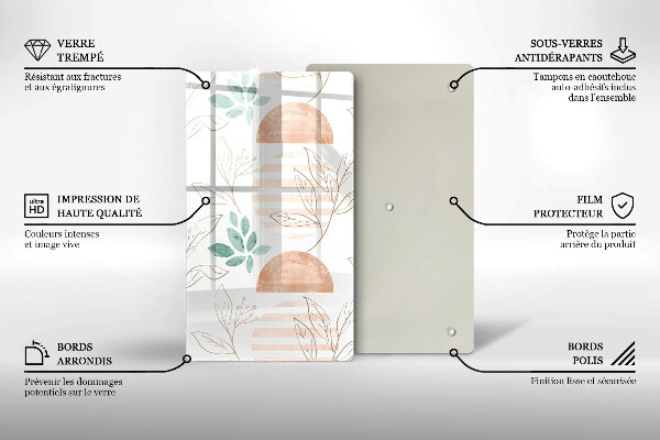 Cutting board Boho pattern leaves