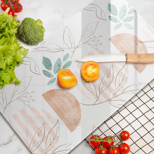 Cutting board Boho pattern leaves
