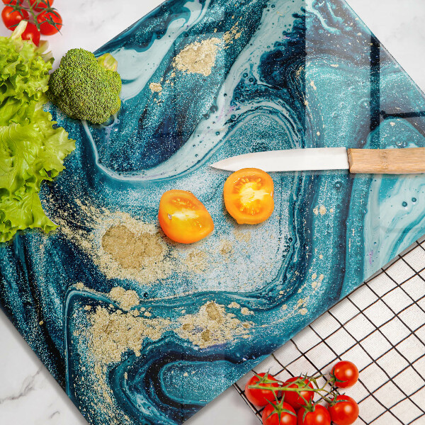 Worktop saver Blue abstraction gold