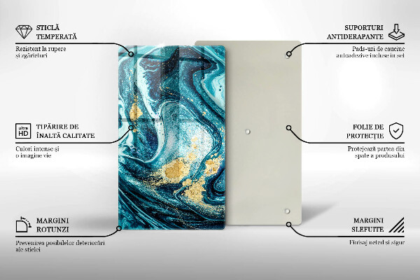 Worktop saver Blue abstraction gold