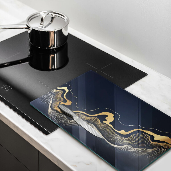 Cutting board Abstraction golden lines