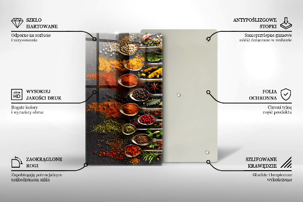 Cutting board Spoons with spices