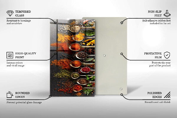 Cutting board Spoons with spices