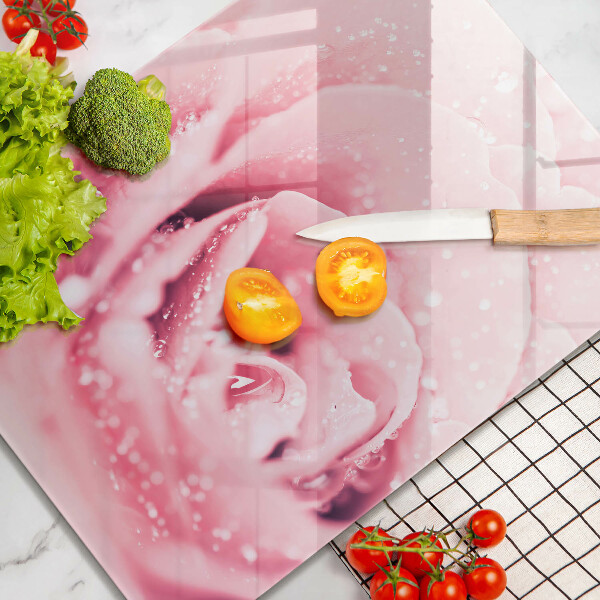 Cutting board Rosa drops and rose flower