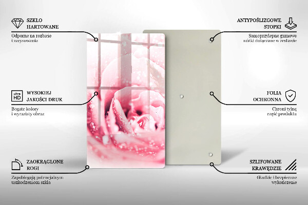 Cutting board Rosa drops and rose flower
