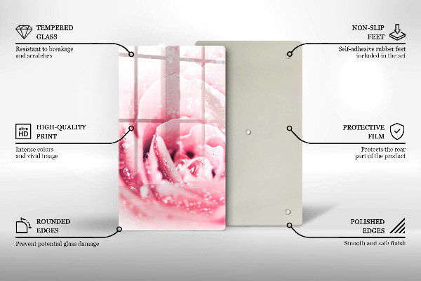 Cutting board Rosa drops and rose flower