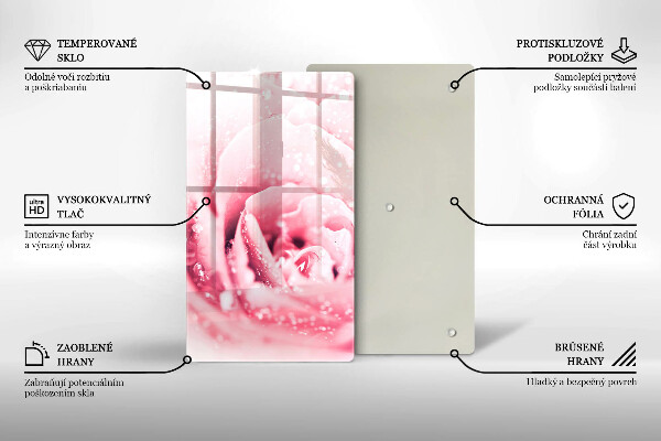 Cutting board Rosa drops and rose flower