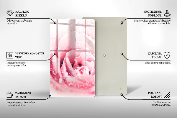 Cutting board Rosa drops and rose flower