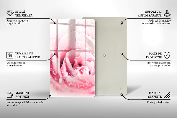 Cutting board Rosa drops and rose flower