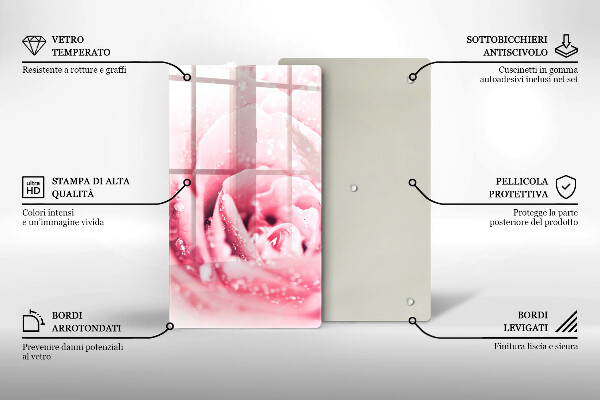 Cutting board Rosa drops and rose flower