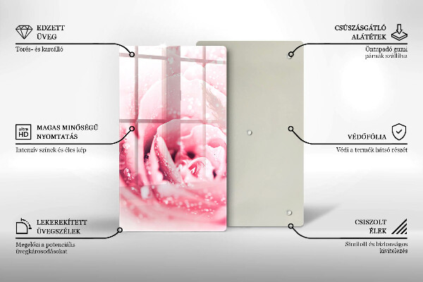 Cutting board Rosa drops and rose flower