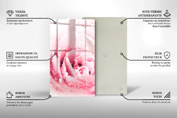Cutting board Rosa drops and rose flower