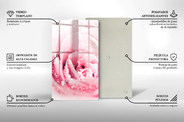 Cutting board Rosa drops and rose flower