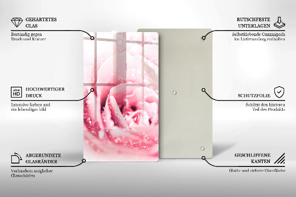 Cutting board Rosa drops and rose flower