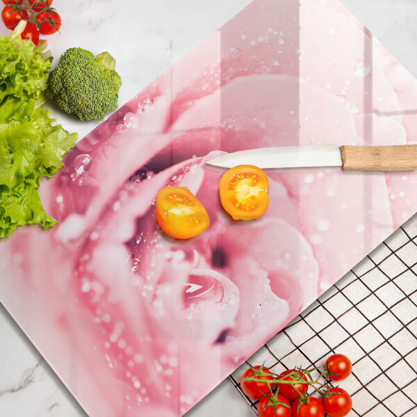 Cutting board Rosa drops and rose flower