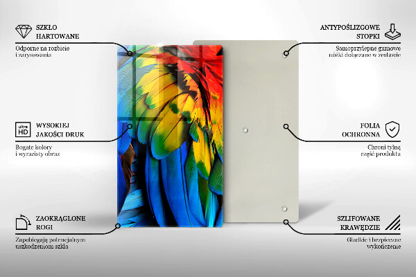 Cutting board Colorful parrots