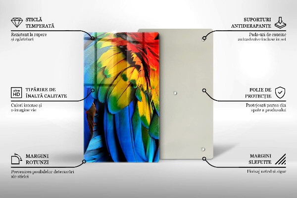 Cutting board Colorful parrots