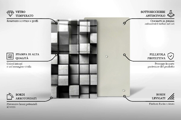 Cutting board 3D square abstraction