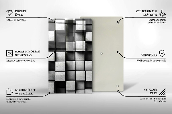 Cutting board 3D square abstraction