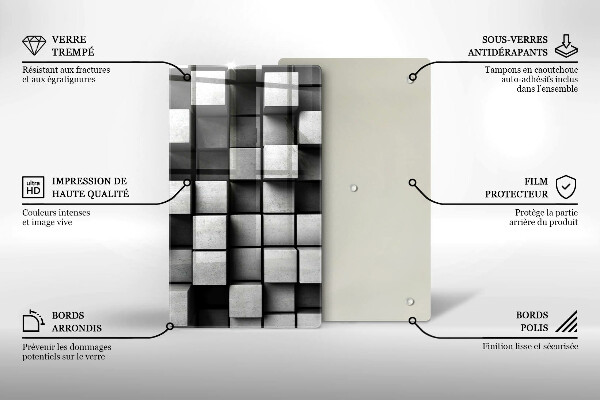 Cutting board 3D square abstraction