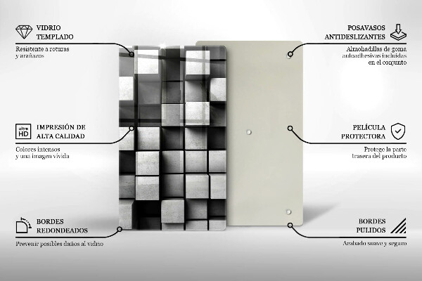 Cutting board 3D square abstraction