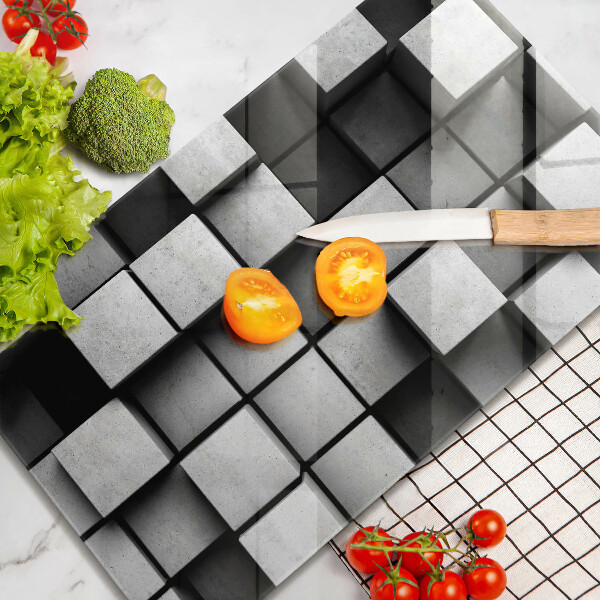 Cutting board 3D square abstraction