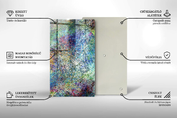 Cutting board Colorful abstraction of the line