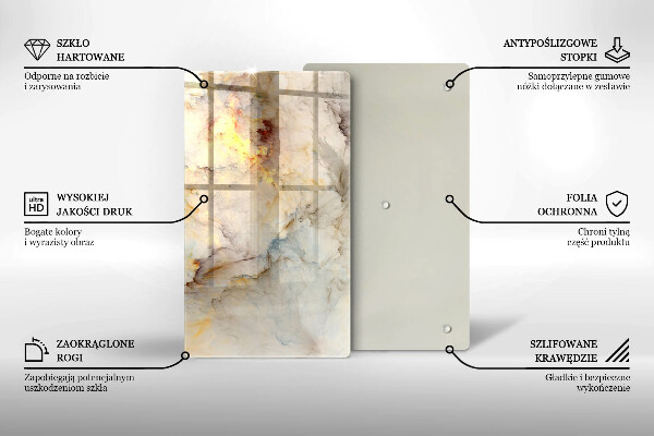 Worktop saver Marble texture with gold