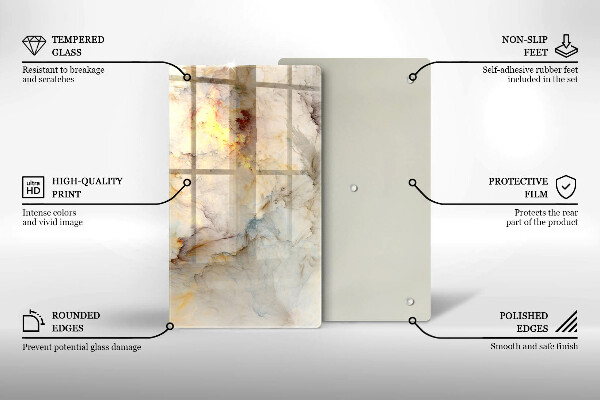 Worktop saver Marble texture with gold