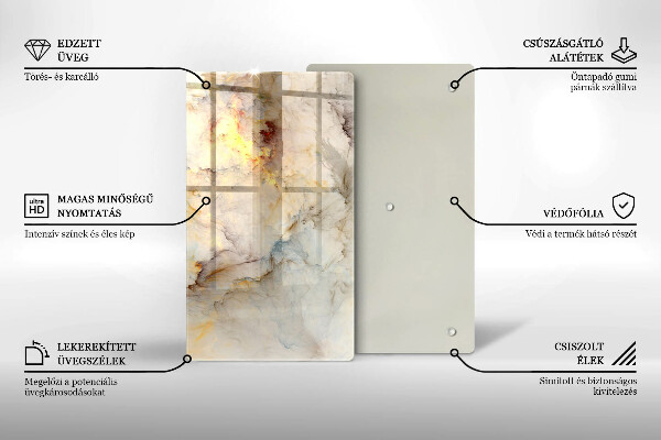 Worktop saver Marble texture with gold