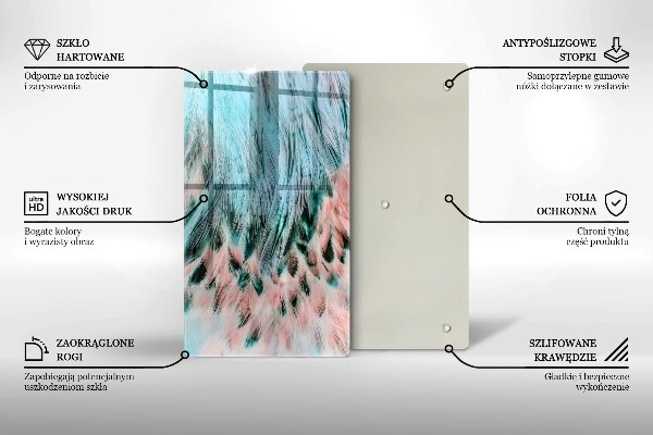 Cutting board Boho bird feathers