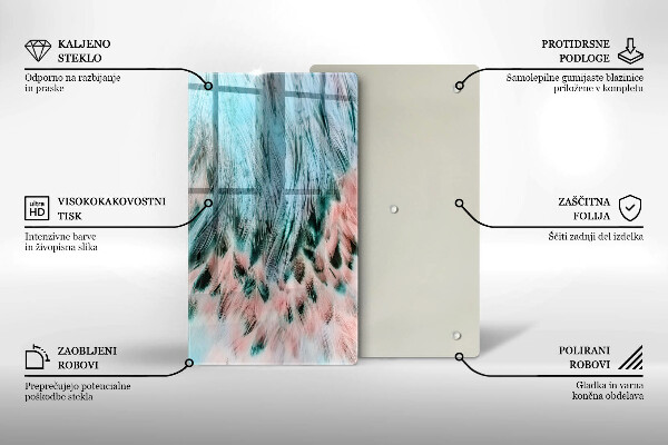 Cutting board Boho bird feathers