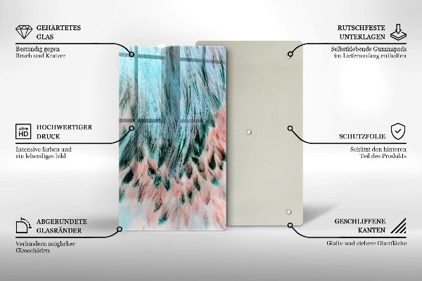 Cutting board Boho bird feathers